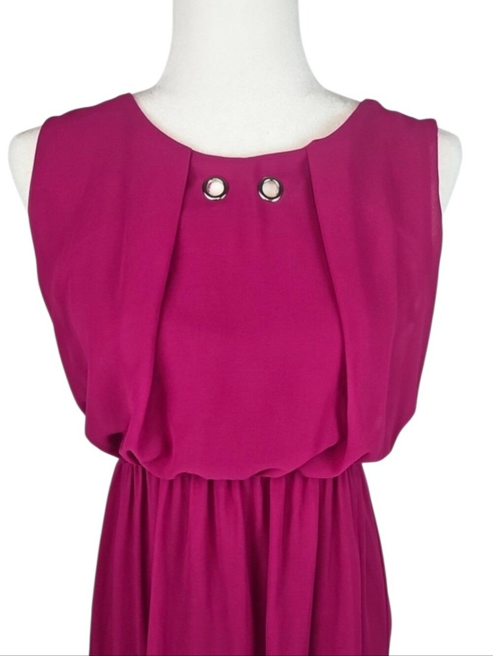 Y2K Grommet Maxi Dress Berry Purple Burgundy Casual Retro Party Summer Women's M - Picture 2 of 8